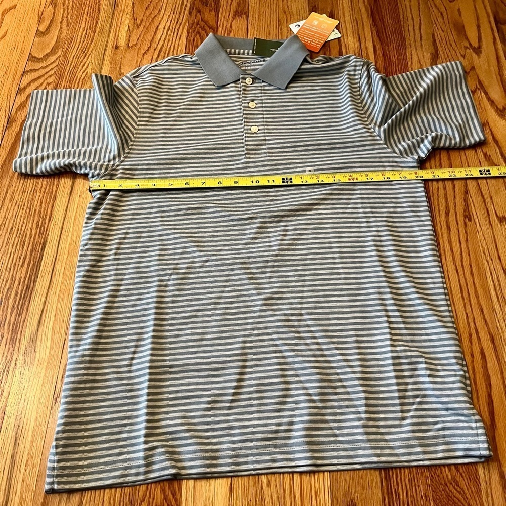 Eddie Bauer NWT Gray Polo Shirt Classic Striped Design - Picture 8 of 9